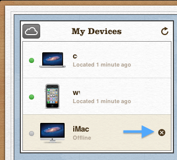 iCloud Find my Mac - Remove Device from List
