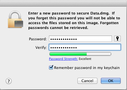 OSX create Secure USB-Diskimages - Define Password