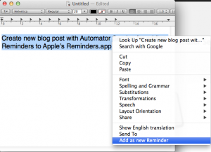Reminders Service - Add Text as new Reminder