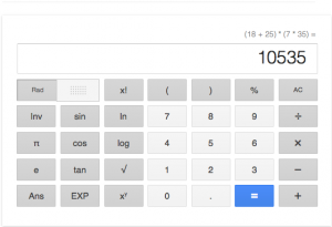 Google Search - Query - Calculations